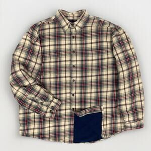 VTG World Island Outdoor Plaid Flannel Shacket Men Sz XL Multicolor Fleece Lined